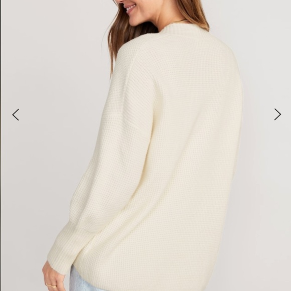 NWT OLD NAVY SoSoft Waffle-Knit Cocoon Sweater Color: Creme De La Creme - Picture 3 of 5